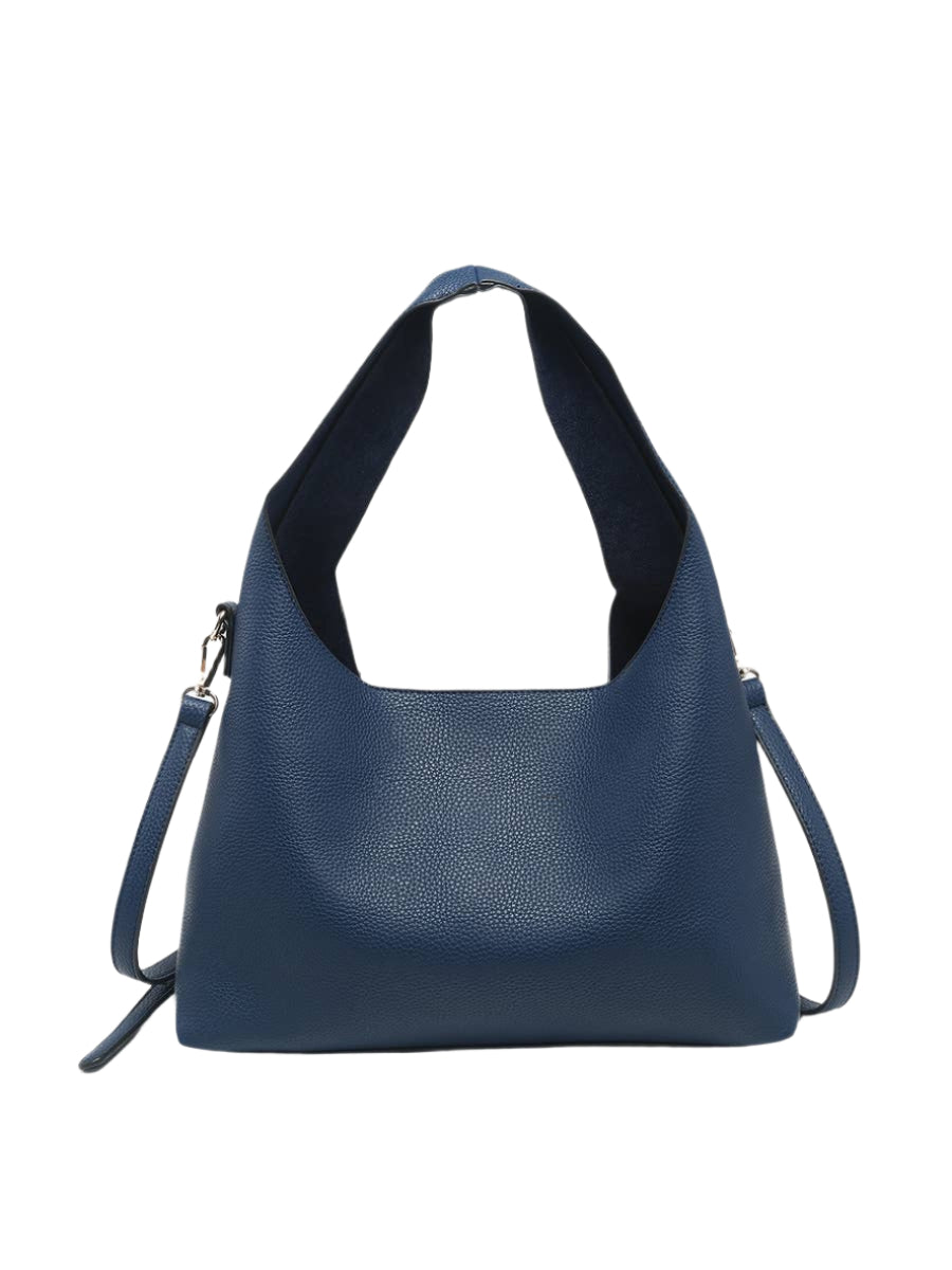 Adrianne Soft Hobo bag in neutral tone with top zip and crossbody strap